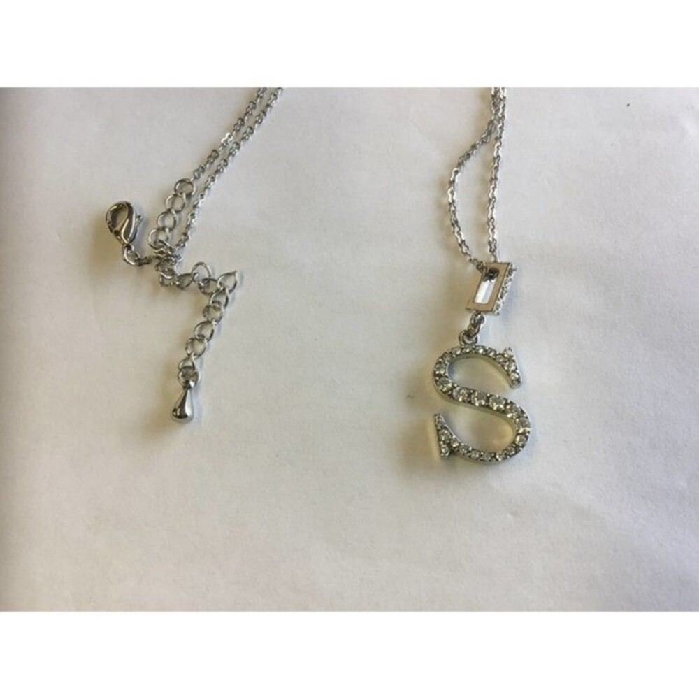 Silver Toned Letter S Necklace